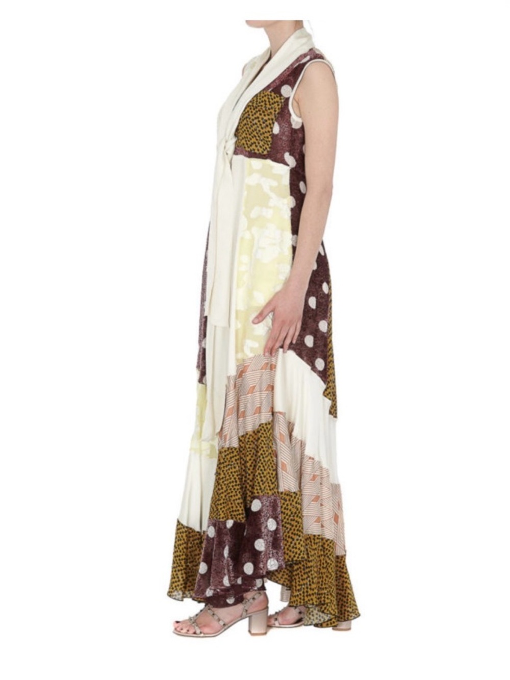 Golden Goose Daisy Satin Velvet Patchwork Maxi Dress Size Small NWOT - Picture 4 of 9